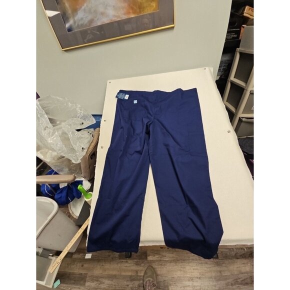 Adar Natural-Rise Multipocket Scrub Pants Wide Leg Blue Unisex 3X - Picture 7 of 8